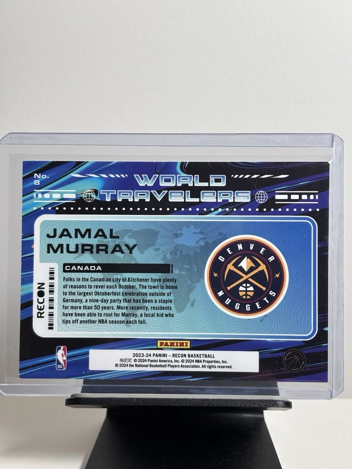 2023 Jamal Murray Recon World Travelers Refractor #8 - Denver Nuggets - Image 2 of 2