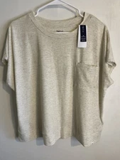 Gap Body Forever Favorite Ribbed Lounge Top Women's Size Large Ivory