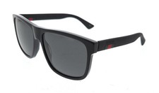 Gucci GG0010S-001 Matte Black Square Sunglasses with Signature Web Stripe