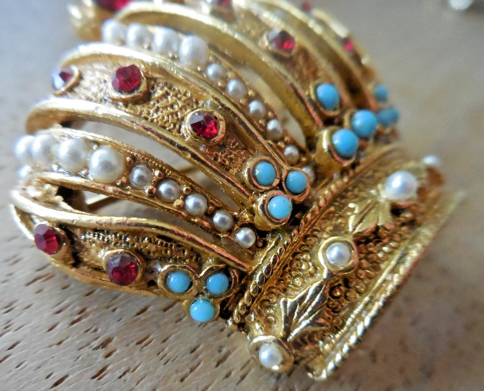 Vintage Signed ART Arthur Pepper Rhinestone Imperial Crown Brooch Pin - Image 2 of 4