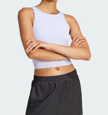 adidas Women's Violet Yoga Crop Tank With Inner Shelf Bra JH1477 Size S - NWT