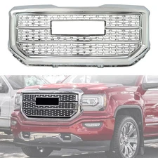 For 16-18 GMC Sierra 1500 Base SLE Chrome Grill Front Upper Grille 2019 Limited