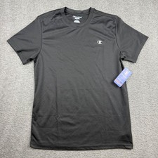 Champion Mens Double Dry Performance T-Shirt Black Short Sleeve Size L New Tag