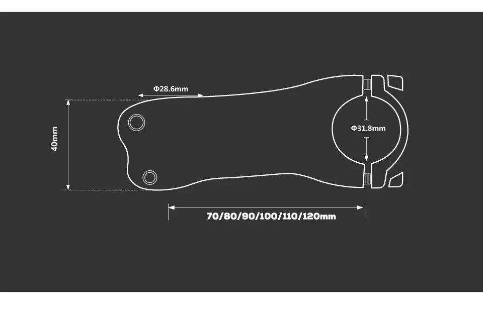 Full Carbon Stem 3k Matte Black Road/MTB Bike Stem 6/17 Degree Bicycle Part - Image 3 of 4