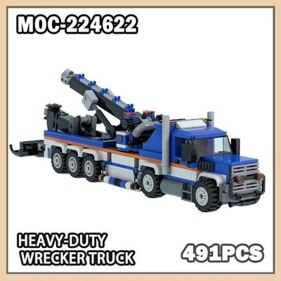 MOC-224622 Urban Engineering Vehicle Series Heavy-Duty Wrecker Truck Building Bl