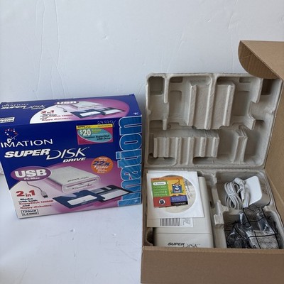 Imation Super Disk Drive USB External PC-Mac 120 MB Floppy Disc New Open Box