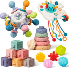 Baby Toys 6 to 12 Months, 5 In 1 Montessori Toys for 1 Year Old, Incl Travel ...