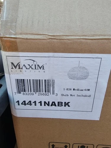 Maxim Lighting Tahiti 1 Light 14" Pendant, Black - 14411NABK - Picture 2 of 2