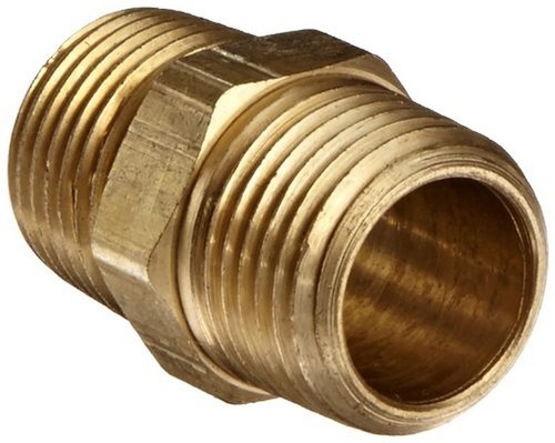 56122-08 Brass Pipe Fitting, Hex Nipple, 1/2" x 1/2" NPT Male Pipe