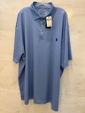 POLO Ralph Lauren Big  Tall Blue Geometric Performance Polo Shirt 2XLT Q46
