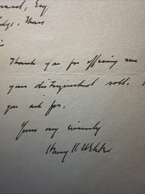 1907 AMERICAN NOVELIST HENRY K WEBSTER SIGNED LITERARY LETTER TO E.L.B HOWARD