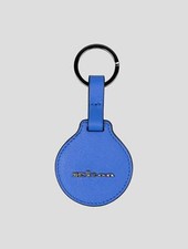 Kiton Light Blue Leather Keychain KKZ7 Man