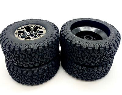 Fits Traxxas Raptor R TIRES (F/R WHEELS (4) Assembled 10187 T/A
