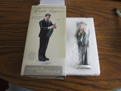 Groom popping champagne cake topper IN BOX Weddingstar