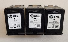 Lot of 3 Empty Genuine HP 67xl Black Ink Cartridges Never Refilled Virgin