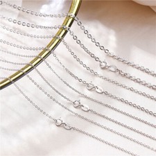 Real 925 Sterling Silver Rolo Link Chain1.2-2.5mm Trace Necklace Italy All Sizes