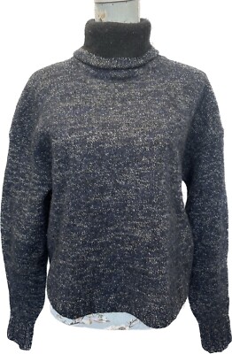 Acne Studios Rollkragenpullover marineblau schwarz Wolle-Mohair-Mischung Größe M