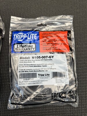 NEW LOT OF 16 TRIPP-LITE N105-007-GY CAT5e GRAY STP PATCH CABLE