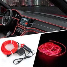 5M Red LED Car Interior Atmosphere Glow Rope Tube Lamp Car Truck Interior Light
