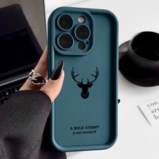 Deer For iPhone 16 Pro Max 15 14 13 12 11 XR 8 ShockProof Soft Phone Case Cover
