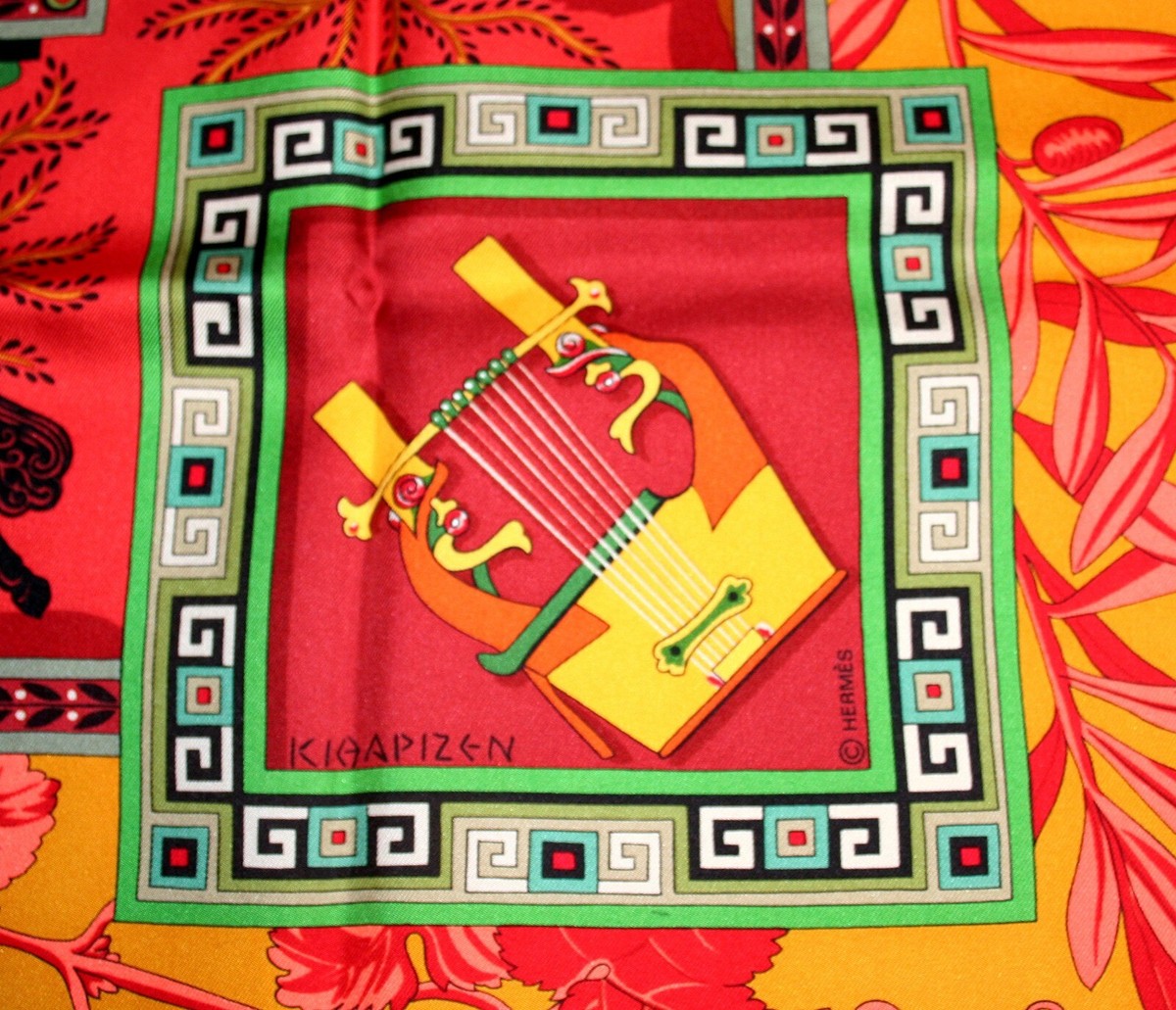 アート・デザイン・音楽 Hermes Hermes Vintage Scarf Musique des Dieux in Box Rare Marvelous