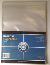  100 CSP Resealable Magazine Bags Protector NIP 8 3/4" x 11 1/8" w/ 1 1/2" flap