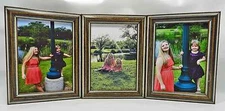 8x10 Hinged Triple Picture Frame Brown with Black Vertical Horizontal Wood New