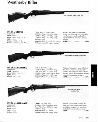 2011 Print Ad of Weatherby Mark V Deluxe Fibermark Lazermark Sporter Ultra Rifle