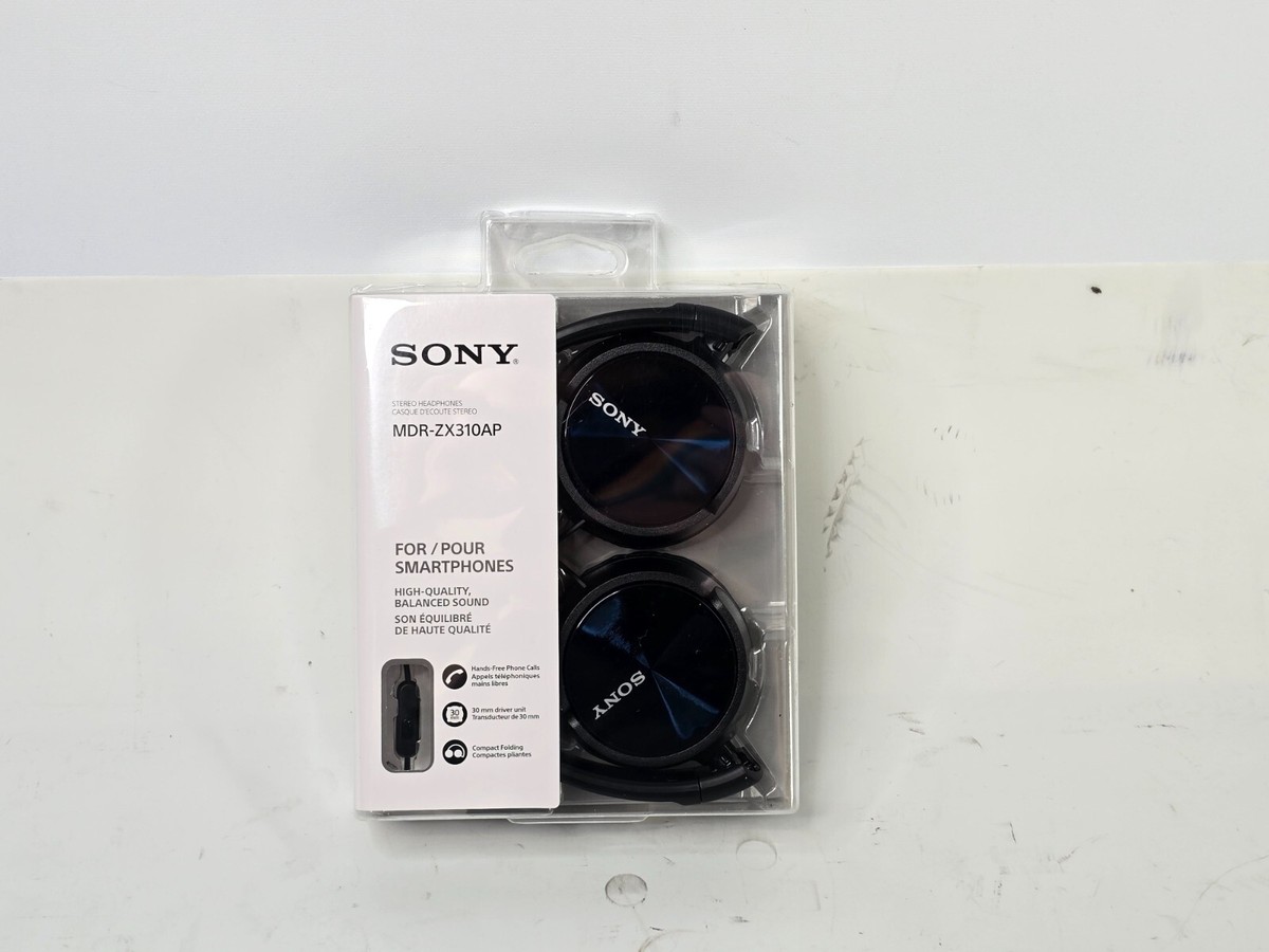 Sony MDR-ZX310AP ZX Series Wired On-Ear Headphones With Mic Black