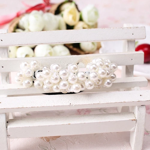 Pearls Beaded Ponytail Holder Girls Scrunchies Elastic Hair Bands Rubber Rope US - Picture 12 of 27