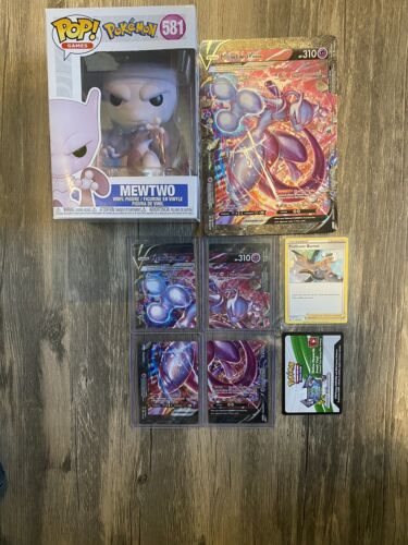 Pokemon mewtwo lot funko pop 4 v-union pieces with oversized - Picture 1 of 1
