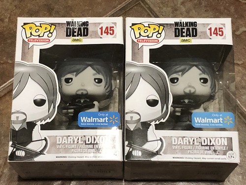 2x Daryl Dixon (BW) 145 Walmart Exclusive AMC Walking Dead TV Funko POP! Vinyl 