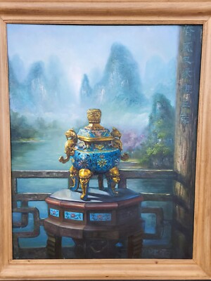 Hu Ming Oil On Canvas Painting 