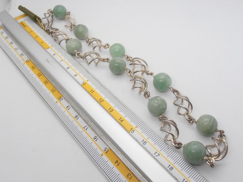 Collana in Giada Naturale e Argento 925 - Girocollo Pietra Dura Verde - Foto 6 di 6