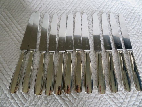 Lot De 12 Grands Couteaux Saint Médard - Lames Inox Argentées - Occasion