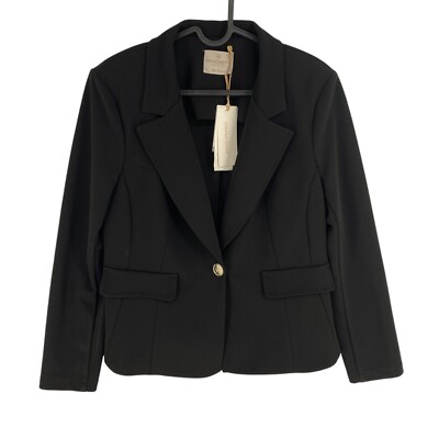 RINASCIMENTO Women Black Short Blazer Jacket Size XL