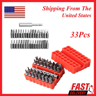 33Pcs Security Bit Set - Hex Star Spanner & Tri-Wing Tamper-Proof Tool New US