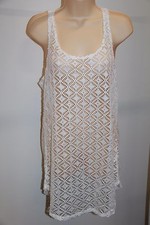 NWT Miken Swim Swimsuit Cover Up Dress Tunic Size M Sleeveless White