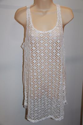 NWT Miken Swim Swimsuit Cover Up Dress Tunic Size M Sleeveless White | eBay