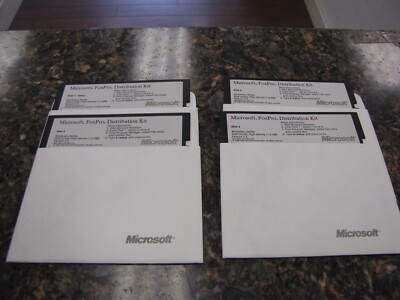 Lot of (4) Microsoft FoxPro Distribution Kit Version 2.5 on 5.25'' Disks - MA40