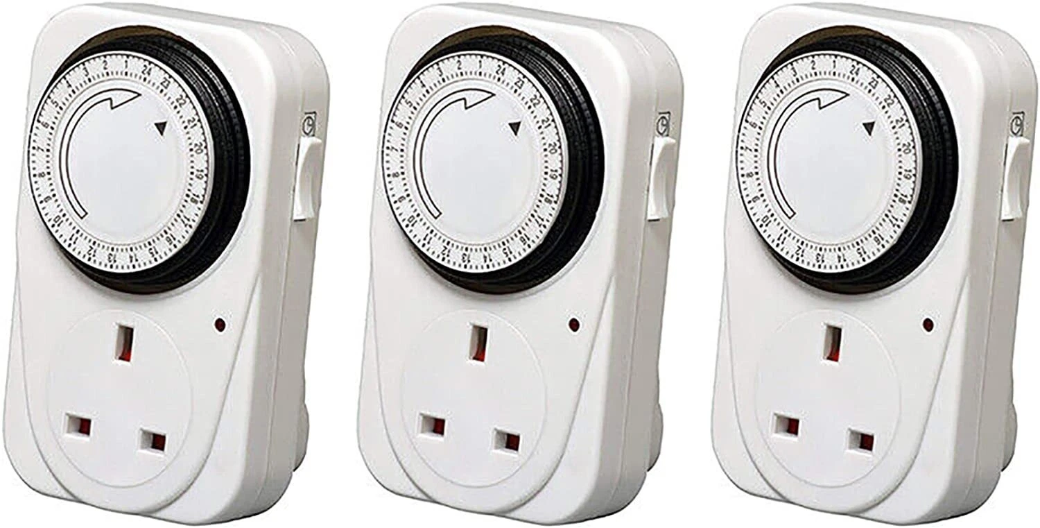 Plug In Timer 24 Hour White 3 Pack 3 Pin Plug Mains Timer With Switch
Opens in a new window or tab