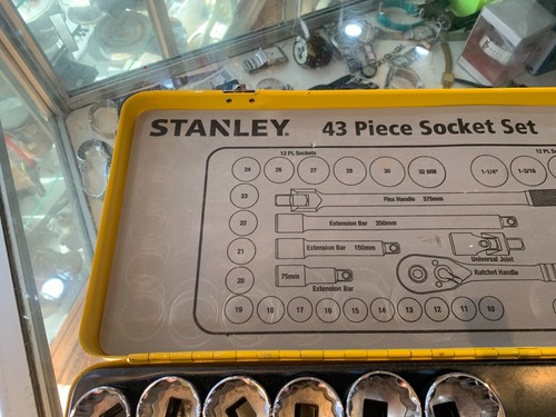 STANLEY 43 PIECE SOCKET SET 1/2" DRIVE (89-509) READ DESCRIPTION - Bild 2 von 24