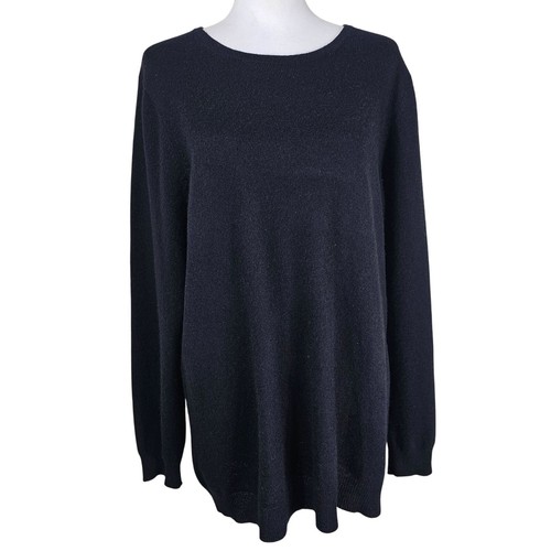 Charter Club Womens Black Cashmere/ Wool Blend Sweater Sz 3X Soft Quiet Luxury