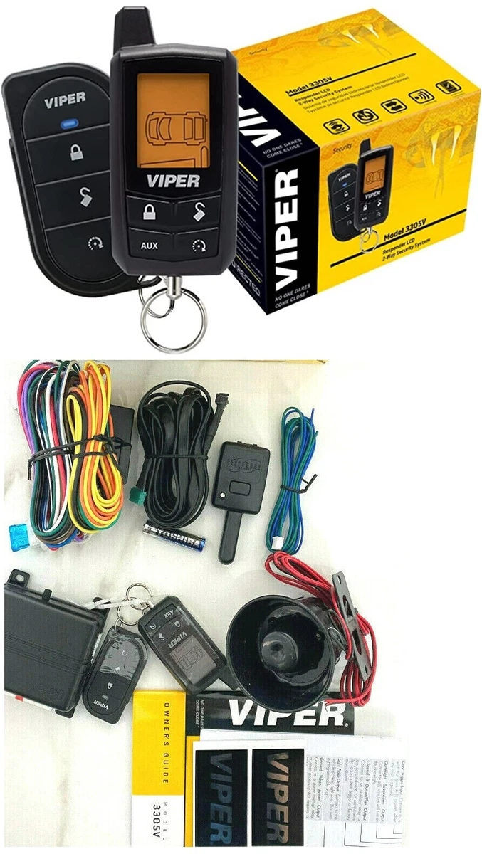 Viper 3305V 2-Way Responder LCD Remote Keyless Entry Car Security Alarm  System