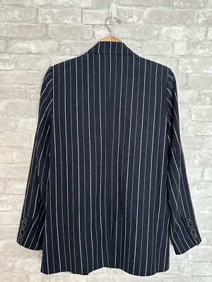 ブレザー　Ashby blazer Free People Ashby Sz S Navy Pin Stripe Double Breasted
