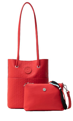 Desigual Damentasche Lazarus Schwarz Rot 20SAXPD1 24x10x28 cm Tote 2 in 1