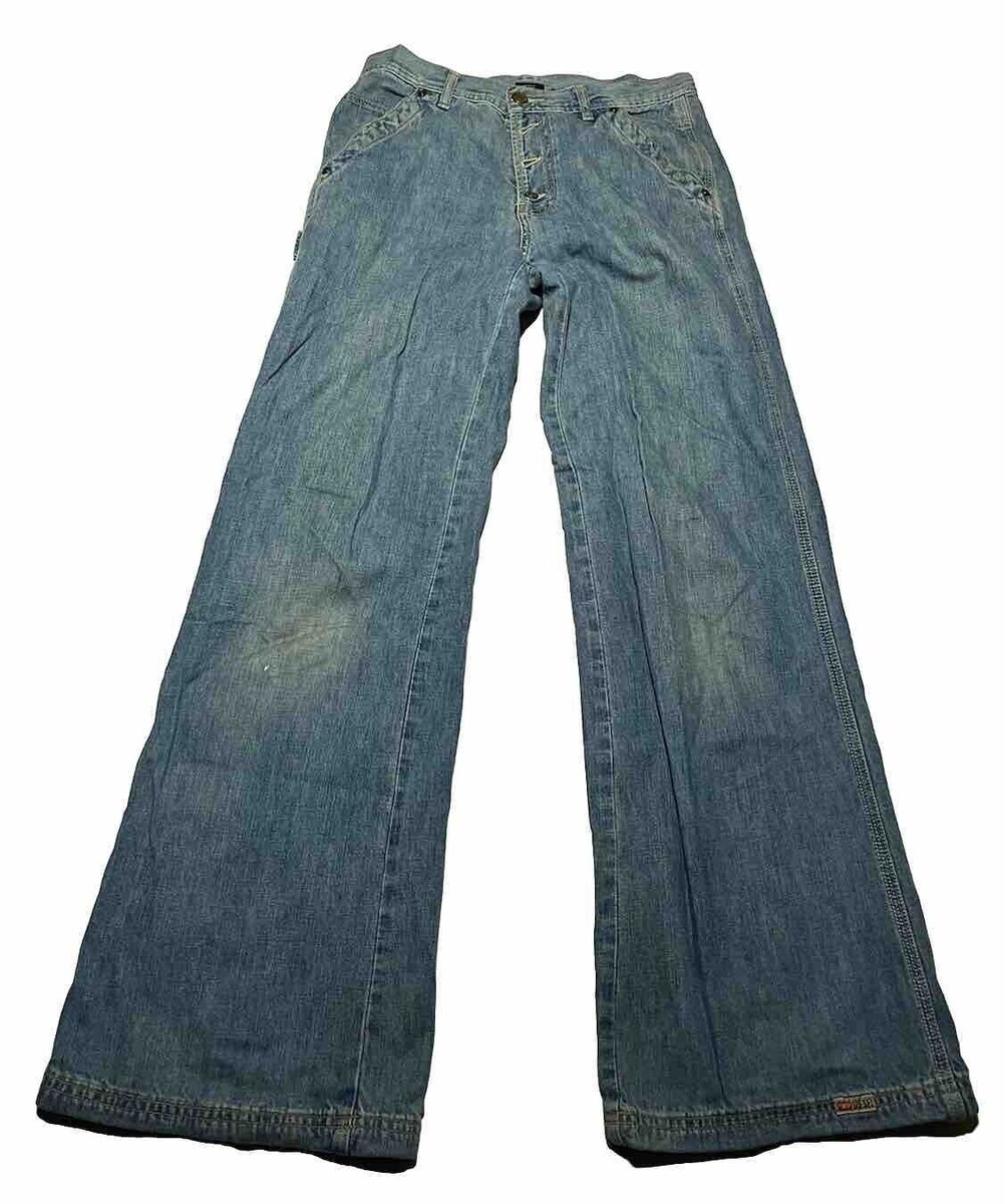 Diesel Hardwear Denim Division Blue Jeans Size 27 Button Fly Flare