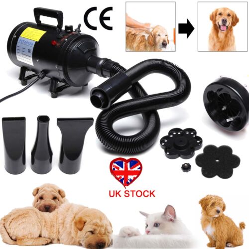 2800W Dog Cat Pet Dryer Grooming Hair Stepless Speed Blaster Blower Heater UK