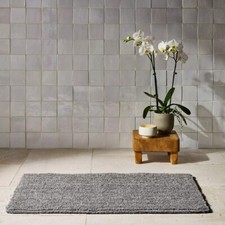 Organic Melange Reversible Bath Rug One Gray