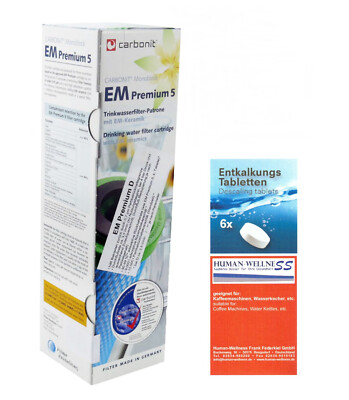 Prime Inventions EM 5D Wasserfilterpatrone besserer Durchfluss + Gerätereinigung